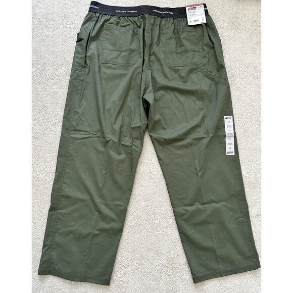 NWT‎ Genuine Dickies Pull-On Cargo Pants Scrubs Army Green Women's Size XXL - Picture 3 of 12